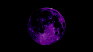 Purple moon with some spots on it